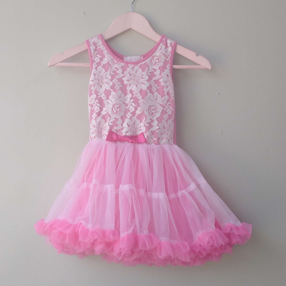 Popatu Girls Tutu Ballerina Dress with Lace Top